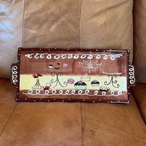 LIKE NEW Clay Art 15" x 7" Serving Platter for desserts - Hand Painted